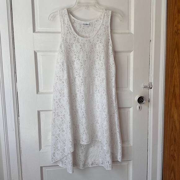 Profile by Gottex White Sheer Floral Lace Swim Coverup Dress Stretch Hi-Low Hem - Picture 16 of 16